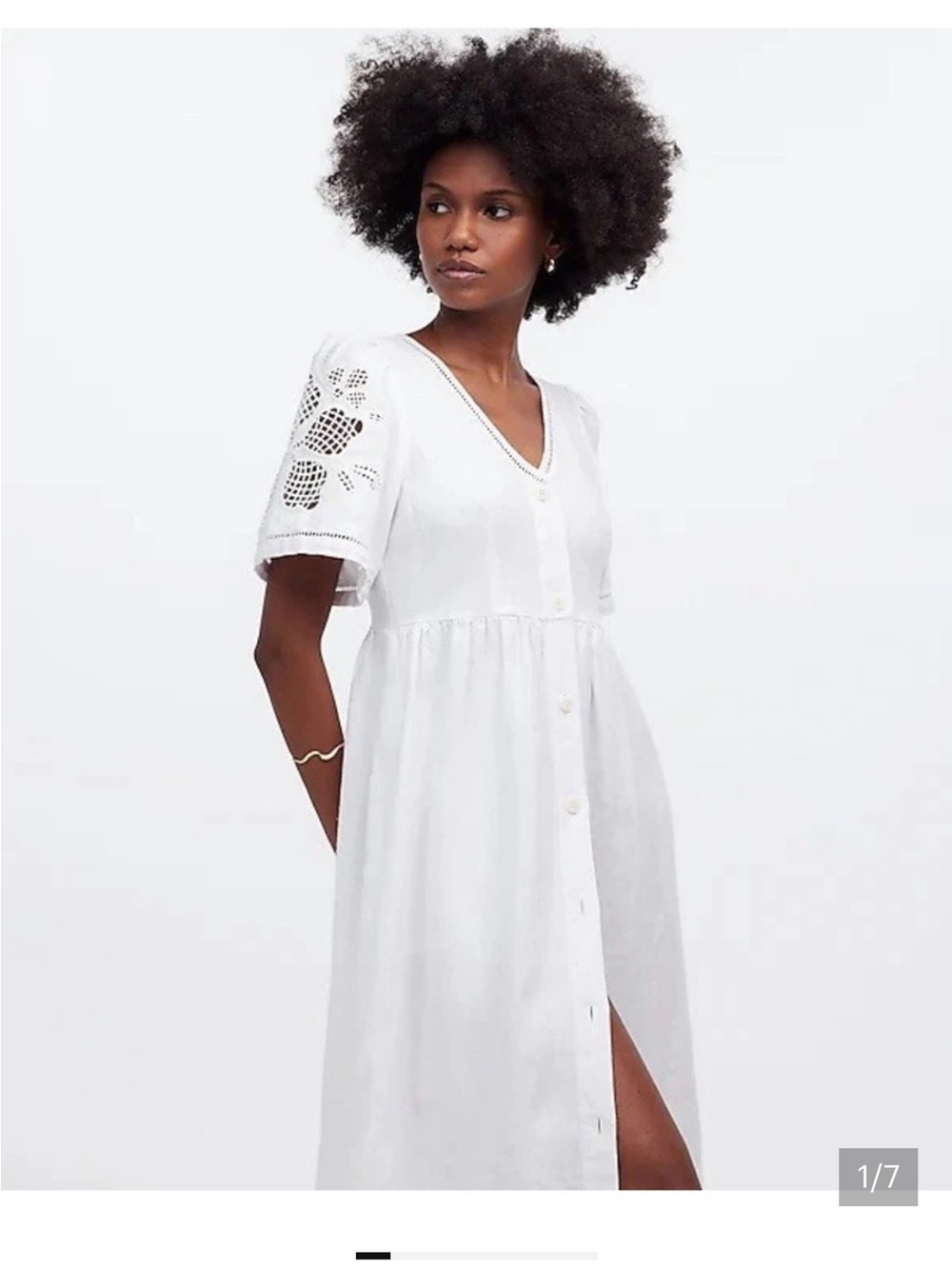 Madewell Cassie White Eyelet Midi Dress